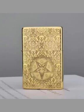 ZORRO 902 Five-face Carving Constantine Cross Brass Kerosen Lighter 5 sided sd
